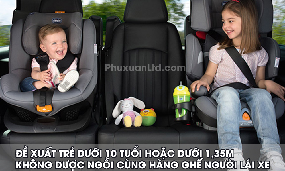 Trẻ em dưới 10 tuổi không được ngồi ghế phụ